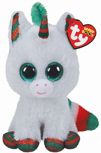 Ty knuffel Beanie Boo's Winter Unicorn 15cm kerst eenhoorn