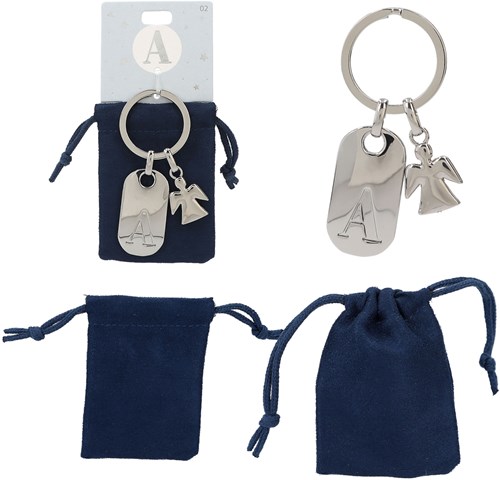 Depesche sleutelhanger beschermengel letter T zilver cadeau-3