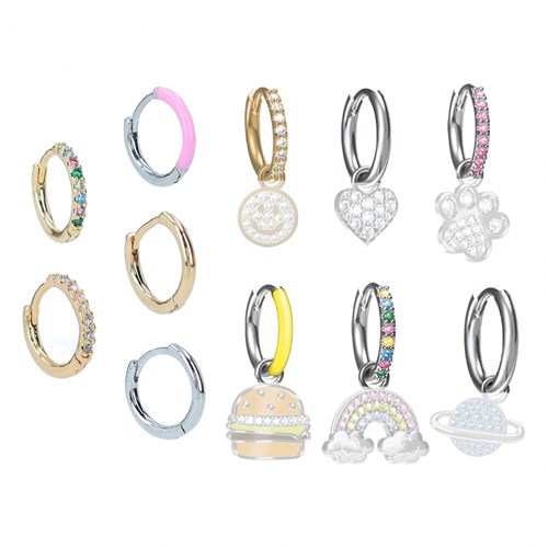 Depesche boucles d'oreilles créoles or blanc Express Yourself bijoux enfant-3