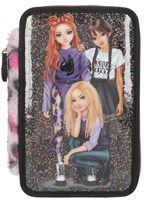 Depesche TOPModel trousse 3 compartiments Rebel Kitty multicolore remplie-2