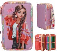 Depesche TOPModel 3-vaks etui paars GIRL POWER gevuld