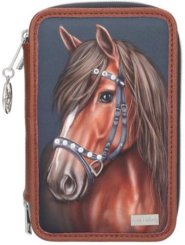 Depesche etui Miss Melody LUXURY HORSE 3-vaks gevuld blauw-2