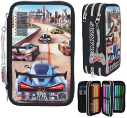 Depesche trousse gaming 3 compartiments remplie pour école enfants