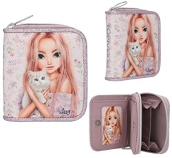 Depesche TOPModel portemonnee lila BLOOMING KITTY glitter bloemen