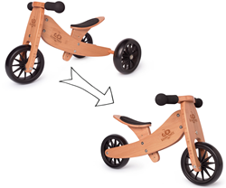 Kinderfeets 2-in-1 houten loopfiets & driewieler vanaf 1 jaar Tiny Tot - Bamboe