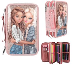 Depesche TOPModel etui 3-vaks DOTS multicolor roze gevuld