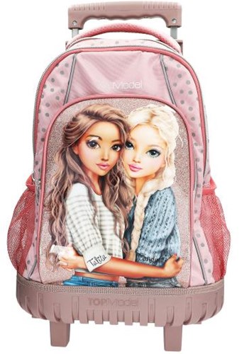 Depesche TOPModel rugzak trolley DOTS roze met wielen en stippen-2