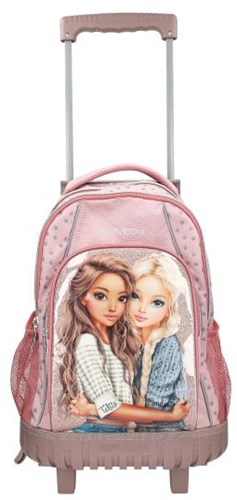 Depesche TOPModel rugzak trolley DOTS roze met wielen en stippen-3