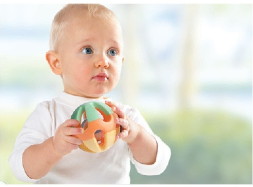 Ballon hochet pour bébé Tolo - Couleur pastel