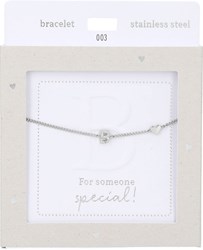 Depesche armband zilver Heart of Gold met letter B - dames sieraad