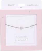 Depesche armband zilver Heart of Gold met letter D en zirkonia