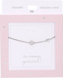 Depesche armband zilver Heart of Gold met letter D en zirkonia