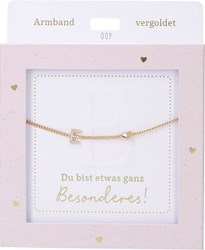 Depesche armband meisjes E goud hartje cadeau vriendschap