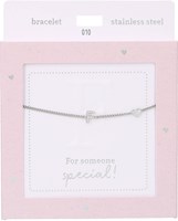 Depesche armband Heart of Gold zilverkleurig initiaal F dames
