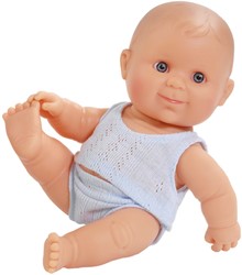 Paola Reina Pop Puppegie blank jongen/blauw (doos)