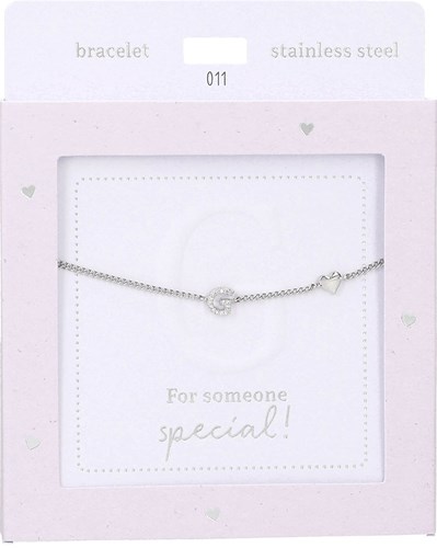 Depesche armband zilver Heart of Gold letter G dames sieraad