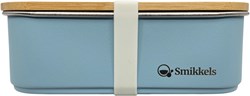 Smikkels boîte à lunch inox avec couvercle bambou - bleu - 900ml - enfant