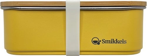 Smikkels - RVS Lunchbox - Geel