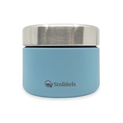 Smikkels boîte à fruits inox enfant 420ml bleu - boîte à goûter durable école