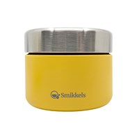 Smikkels RVS fruitbakje kind 420ml geel - snackbakje school