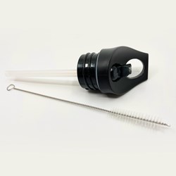 Smikkels rietjesdop voor drinkfles - zwart - siliconen accessoire