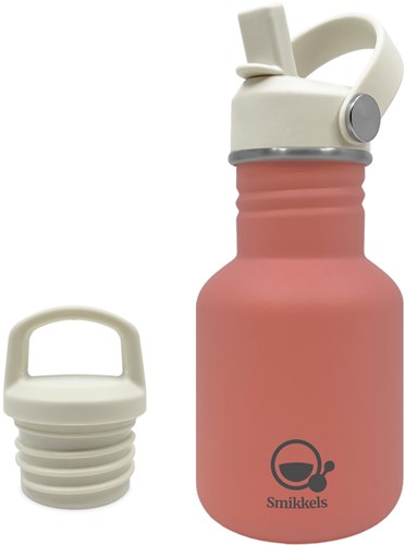 Smikkels RVS drinkfles roze 350ml - kind drinkfles lekvrij school