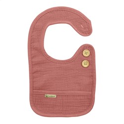 Smikkels slabbetje baby roze katoen biologisch hydrofiel badstof