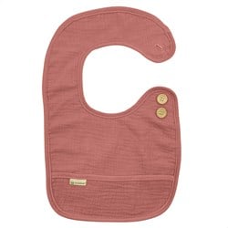 Smikkels katoenen slabbetje L roze - biologisch katoen baby slab