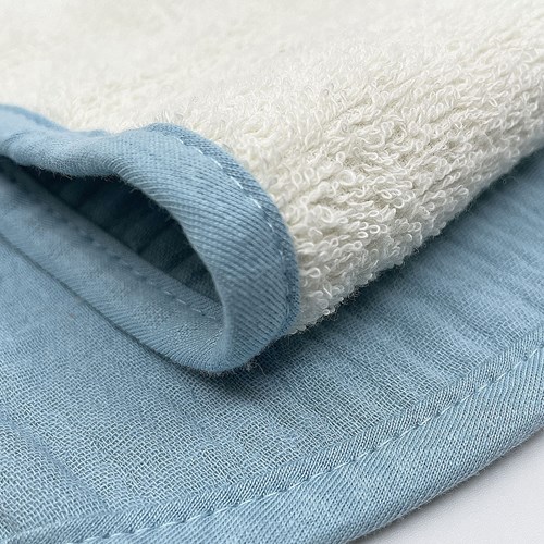 Smikkels baby bandana slabbetjes set blauw - biologisch katoen-3