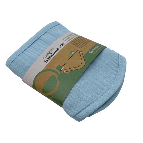 Smikkels baby bandana slabbetjes set blauw - biologisch katoen-2