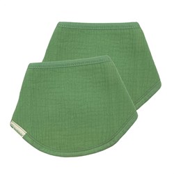 Smikkels bavoir bandana vert bébé - lot de 2 - coton biologique
