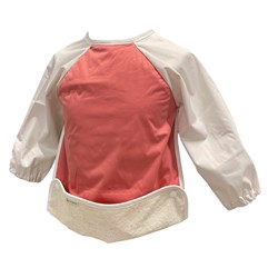 Smikkels slabbetje met mouwen - baby slab S roze - waterafstotend