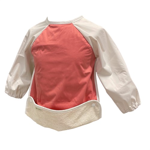 Smikkels bavoir à manches - bavoir bébé S rose - imperméable