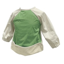 Smikkels slabbetje met mouwen - baby slab groen - waterafstotend