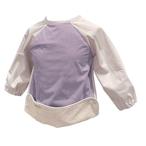 Smikkels bavoir à manches bébé lilas - imperméable et ajustable