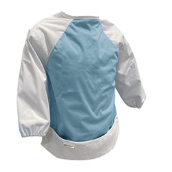 Smikkels slabbetje met mouwen L blauw - waterafstotend en verstelbaar