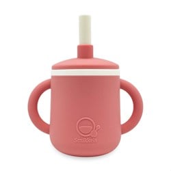 Smikkels siliconen kinderbeker met oren - roze - oefenbeker baby