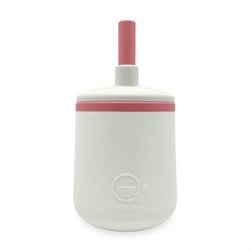 Smikkels siliconen kinderbeker - wit roze - rietjesbeker baby peuter