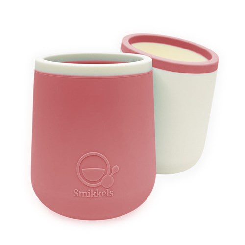 Smikkels gobelets en silicone pour enfants set rose - verres incassables bébé tout-petit