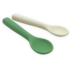 Smikkels cuillères en silicone set vert ustensiles bébé