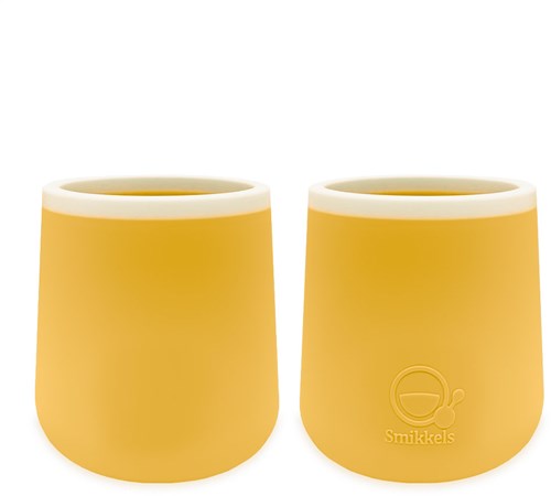 Smikkels siliconen oefenbekers set - gele drinkbekers voor kinderen
