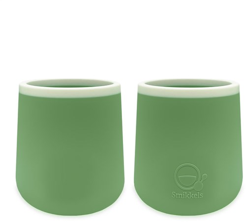 Smikkels siliconen oefenbekers set - groene baby drinkbekers