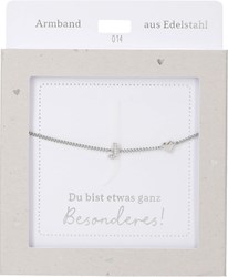 Depesche armband zilver met J-hanger en hartje - modern sieraad cadeau