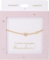 Depesche armband goud met K bedel en hartje - vriendschapssieraad