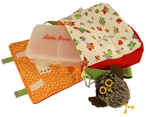 Käthe Kruse sac à dos enfant Alba - sac bandoulière avec boîte à déjeuner rouge
