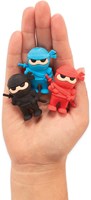 Ooly gommes ninja lot de 3 multicolores pour enfants et adultes-2