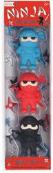 Ooly gommes ninja lot de 3 multicolores pour enfants et adultes