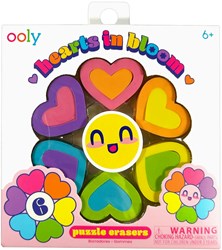 Ooly hartvormige puzzelgummen set - 6 vrolijke uitneembare gummen
