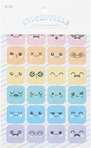 Ooly Livre d'autocollants Stickiville Cute Expressions