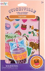 Ooly Stickiville stickers katten café - chocolade geurend - 2 vellen en 6 die-cut stickers